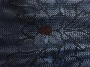 アンティーク　亀甲に花模様織り出し本場泥大島紬着物